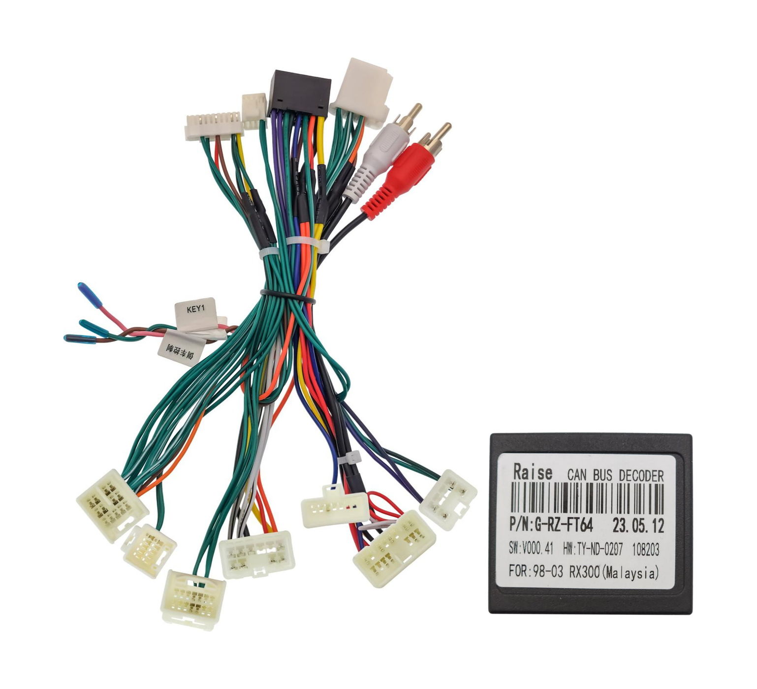 Комплект проводов для установки ANDROID Ksize WS-MTTY21 Toyota Harrier, Lexus RX 97-03 (осн. *3,CAN)