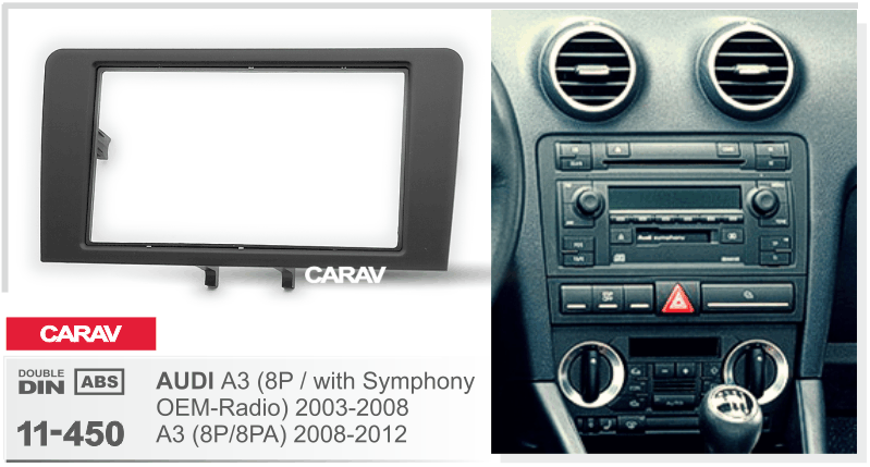 Рамка AUDI A3 c 2003 CARAV 11-450 (2DIN mit Symfony)