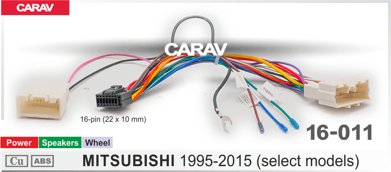 Комплект проводов для установки ANDROID CARAV 16-011 в MITSUBISHI 1995-2015 (основной, мультируль)