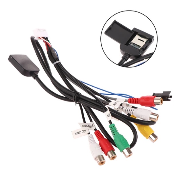 Провод 20Pin RCA Front Out SUB Out AUX in Sim Card Slot для ANDROID магнитол