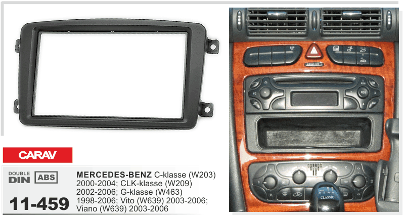 Рамка Mercedes C-Klasse,CLK, G-klasse, Viano, Vito 1\2DIN CARAV 11-459