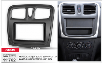 Рамка Renault Logan / DACIA Logan c 2013, Sandero с 2012 2DIN CARAV 11-762