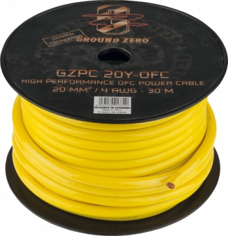 Кабель силовой GROUND ZERO GZPC 20Y OFC (4AWG, желтый)