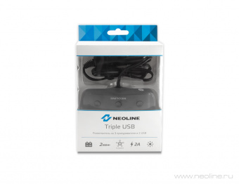 Разветвитель прикуривателя Neoline Triple USB (3 прикуривателя + 2 USB)