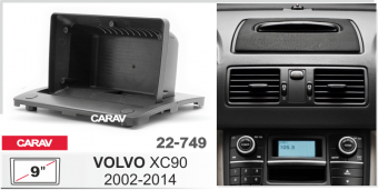 Рамка Volvo XC90 2002-2014 для MFB дисплея 9" CARAV 22-749