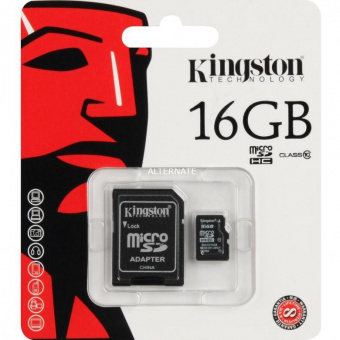 Карта памяти 16Gb Kingstone micro SDHC (10 класс)